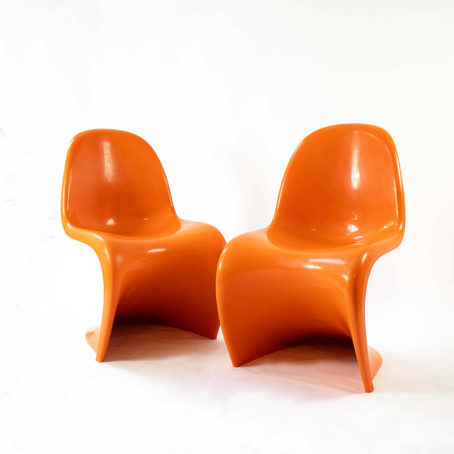 Vintage Stuhl "S-Chair" Set von 2 von Verner Panton für Vitra orange