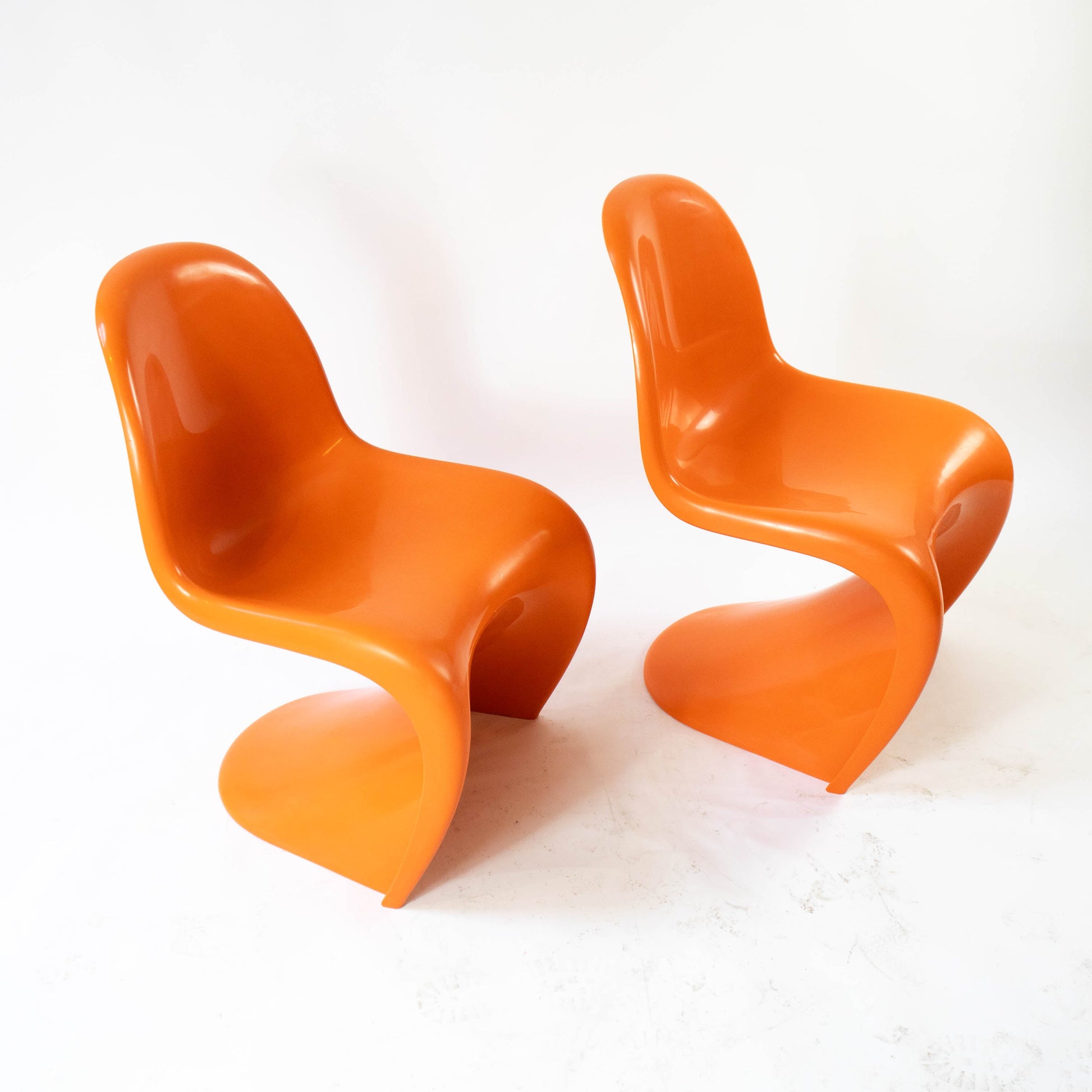 Vintage Stuhl "S-Chair" Set von 2 von Verner Panton für Vitra orange