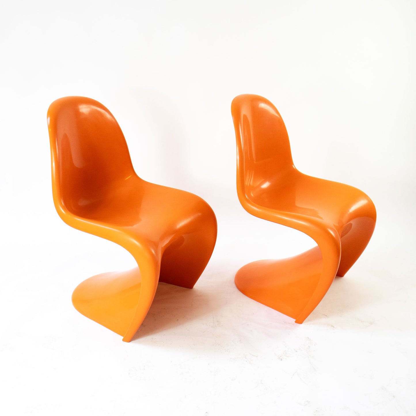 Vintage Stuhl "S-Chair" Set von 2 von Verner Panton für Vitra orange