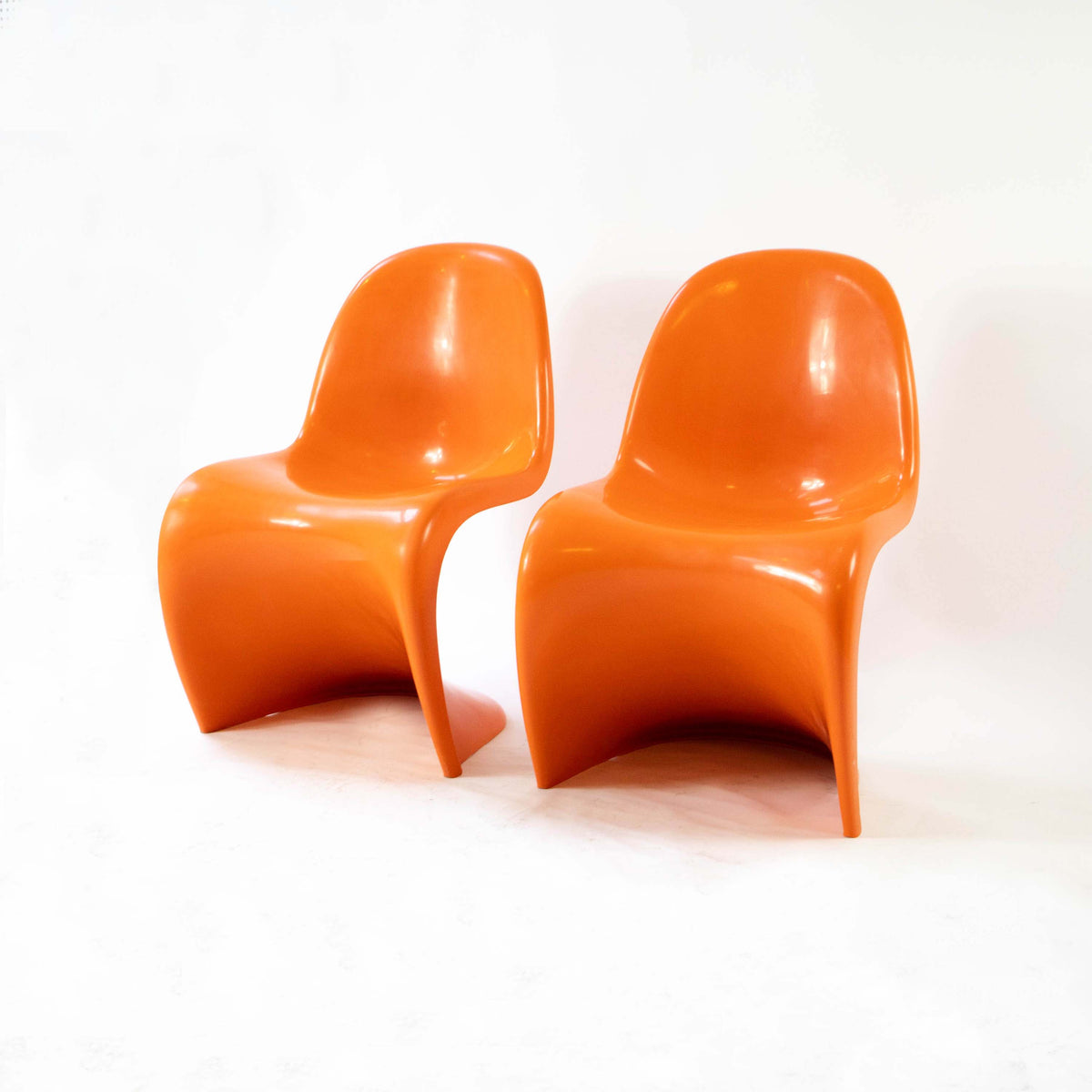 Vintage Stuhl "S-Chair" Set von 2 von Verner Panton für Vitra orange