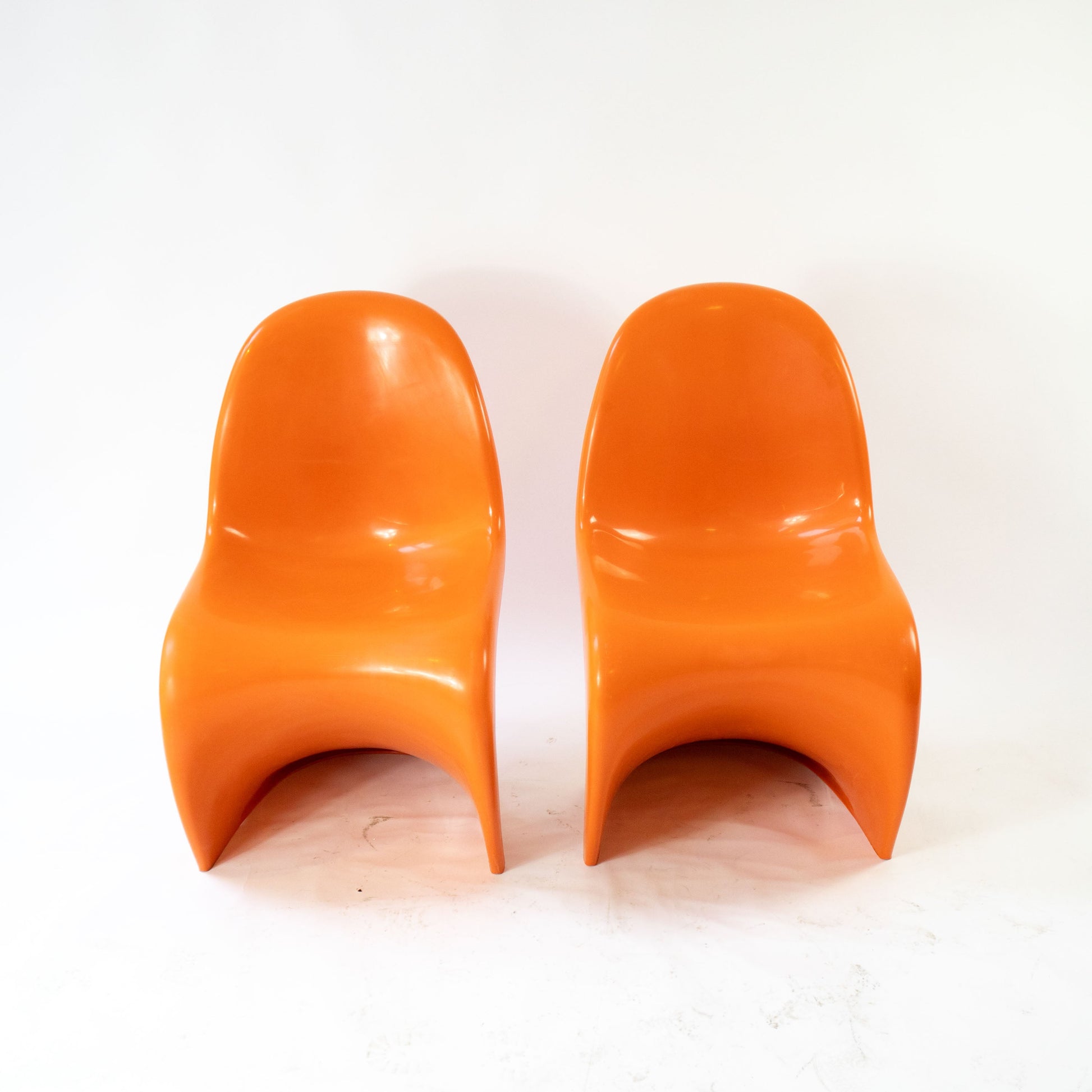 Vintage Stuhl "S-Chair" Set von 2 von Verner Panton für Vitra orange