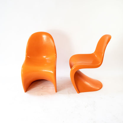 Vintage Stuhl "S-Chair" Set von 2 von Verner Panton für Vitra orange