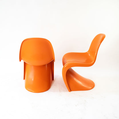 Vintage Stuhl "S-Chair" Set von 2 von Verner Panton für Vitra orange