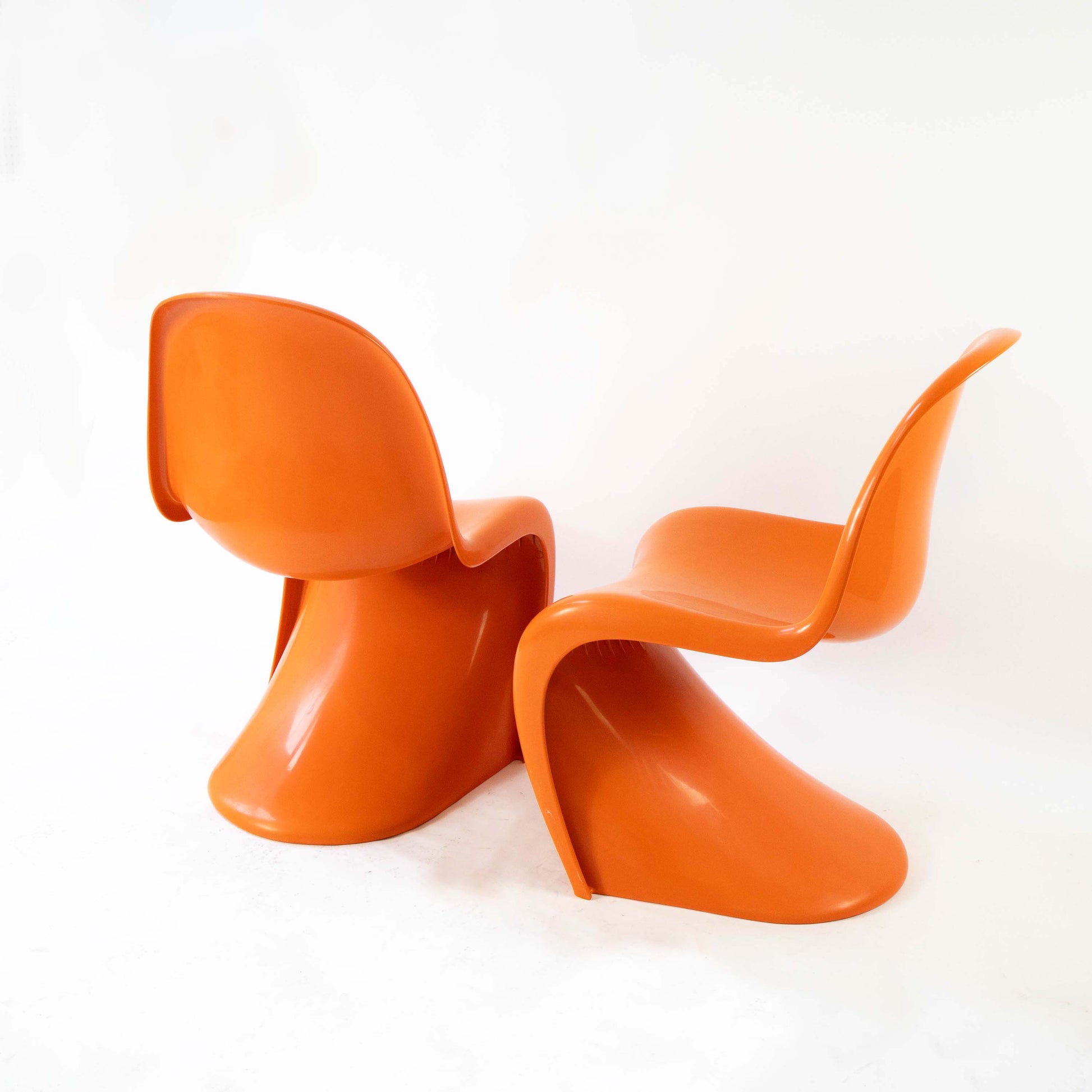 Vintage Stuhl "S-Chair" Set von 2 von Verner Panton für Vitra orange