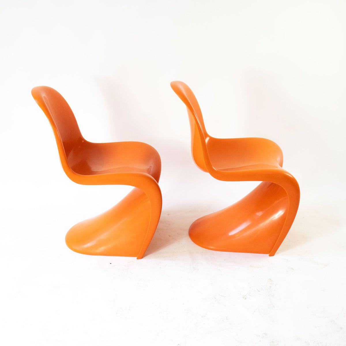 Vintage Stuhl "S-Chair" Set von 2 von Verner Panton für Vitra orange