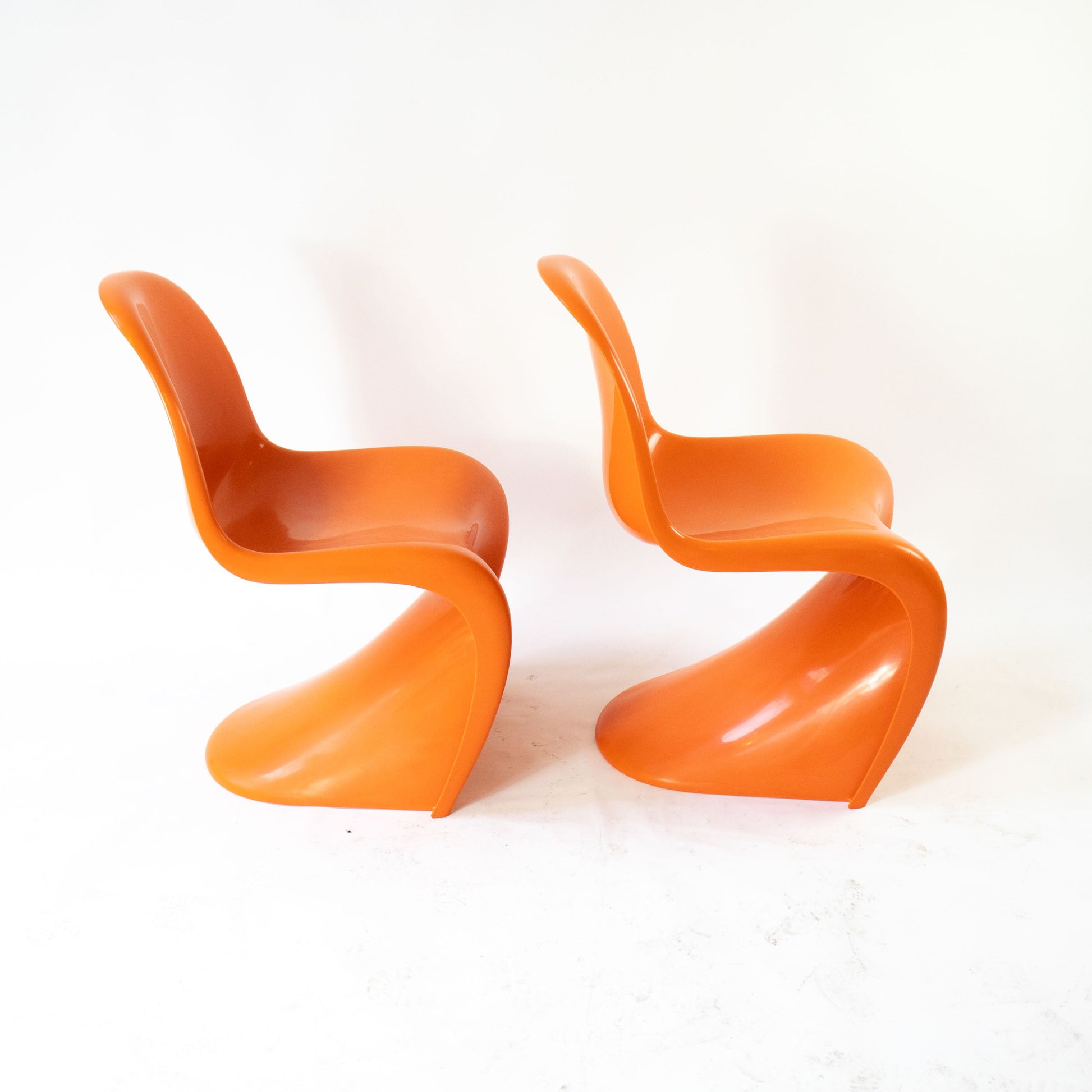 Vintage Stuhl "S-Chair" Set von 2 von Verner Panton für Vitra orange