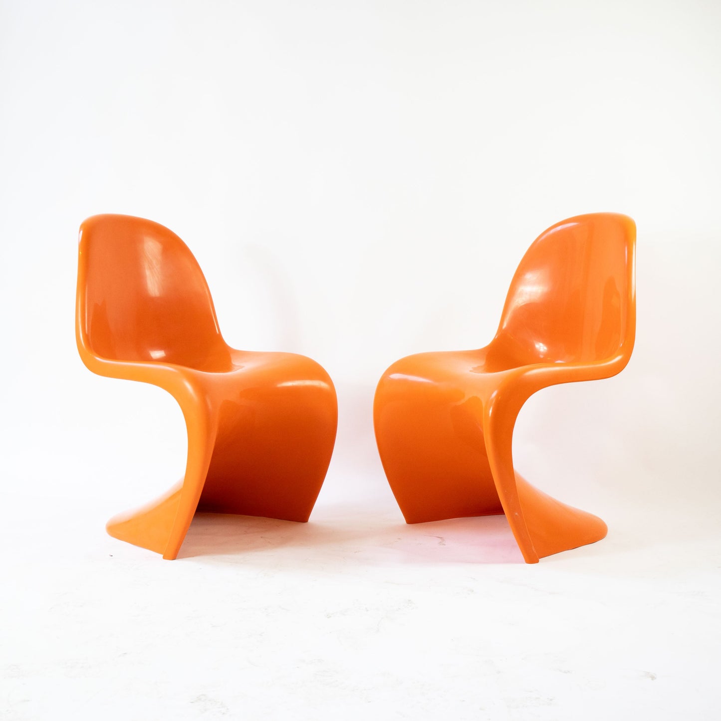 Vintage Stuhl "S-Chair" Set von 2 von Verner Panton für Vitra orange