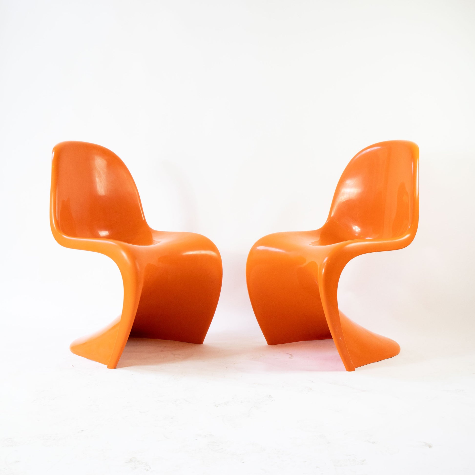 Vintage Stuhl "S-Chair" Set von 2 von Verner Panton für Vitra orange