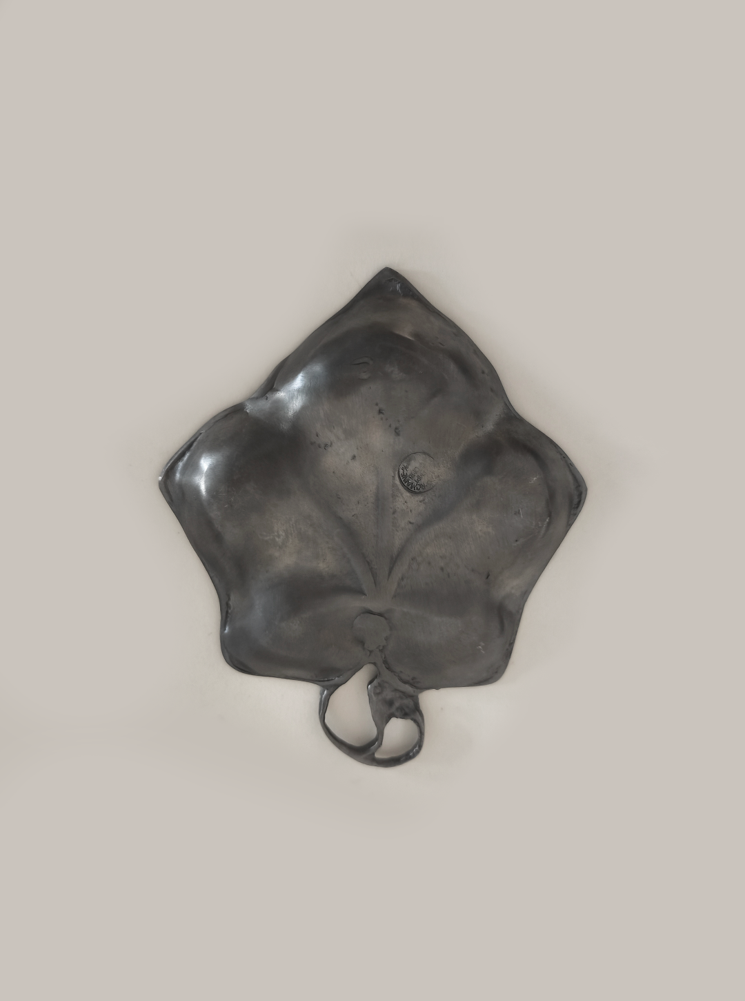 Vintage Schale Leaf aus Zinn