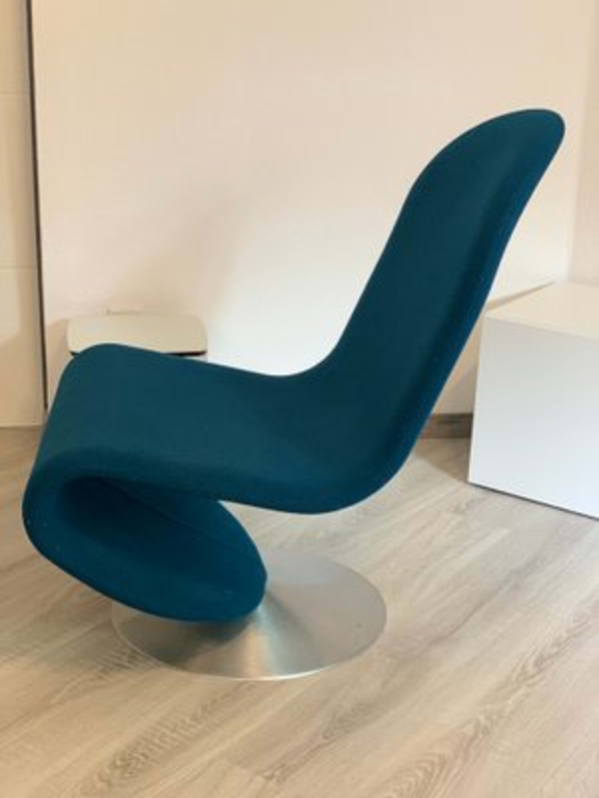 Vintage Lounge Chair 1-2-3 von Verner Panton für Fritz Hansen türkisblau