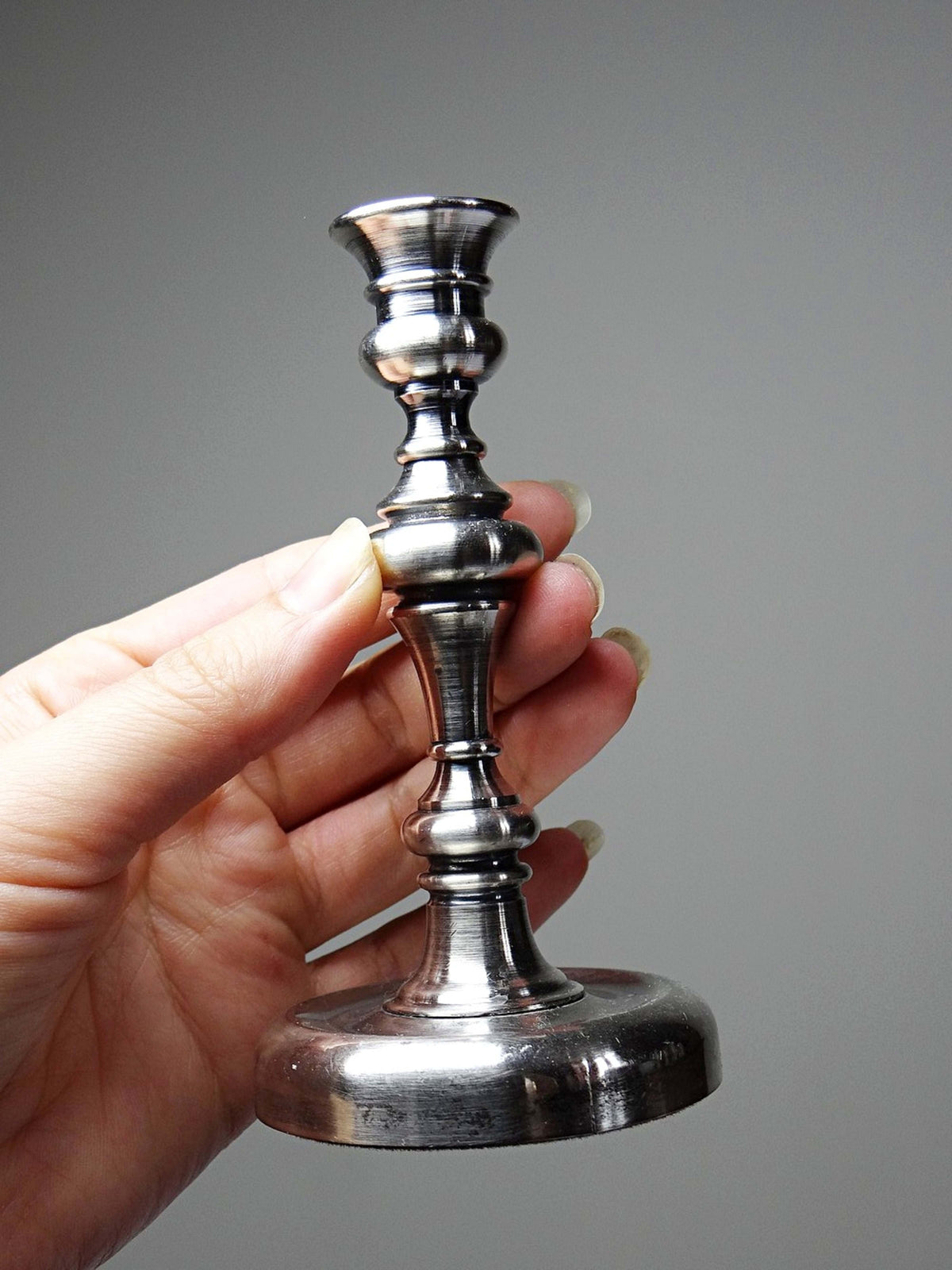 Set von 2 Vintage Kerzenständer aus versilbertem Metall, Georgian Revival