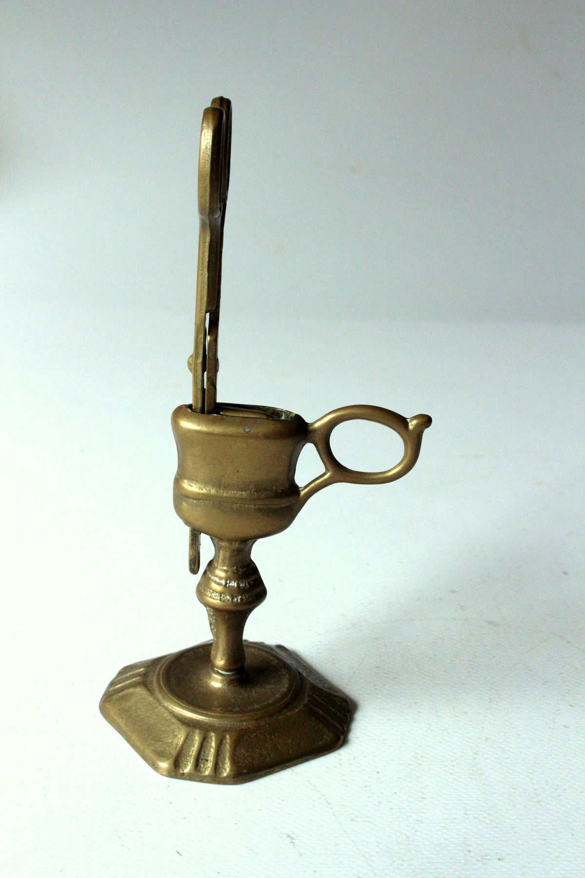 Vintage Kerzenschere mit Ständer aus Messing