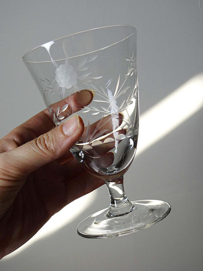 Set von 8 Vintage Weingläser aus Kristallglas, Böhmen