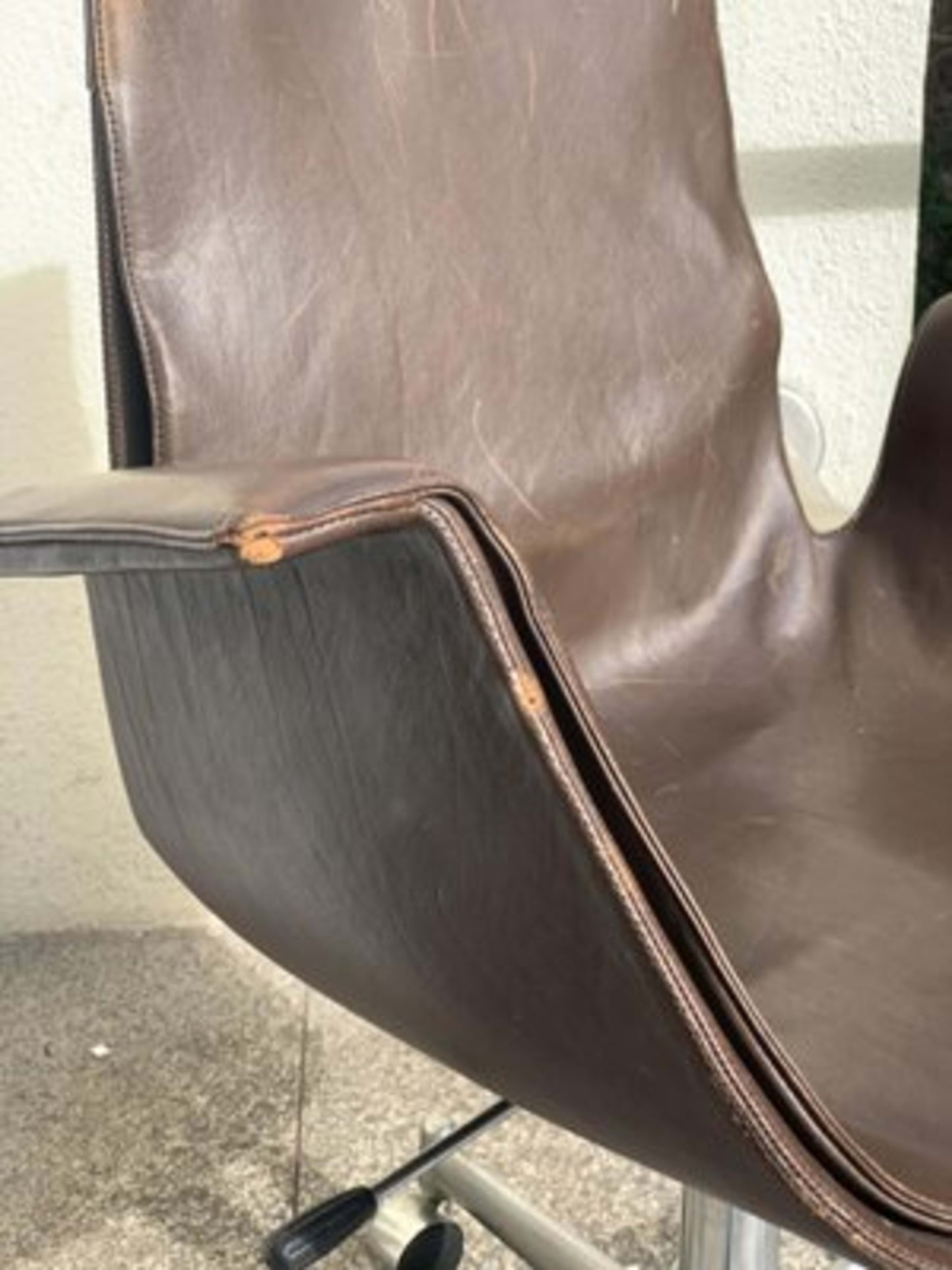 Vintage Stuhl Tulip FK 6727 von Preben Fabricius und Jørgen Kastholm für Kill International Braun, Silber