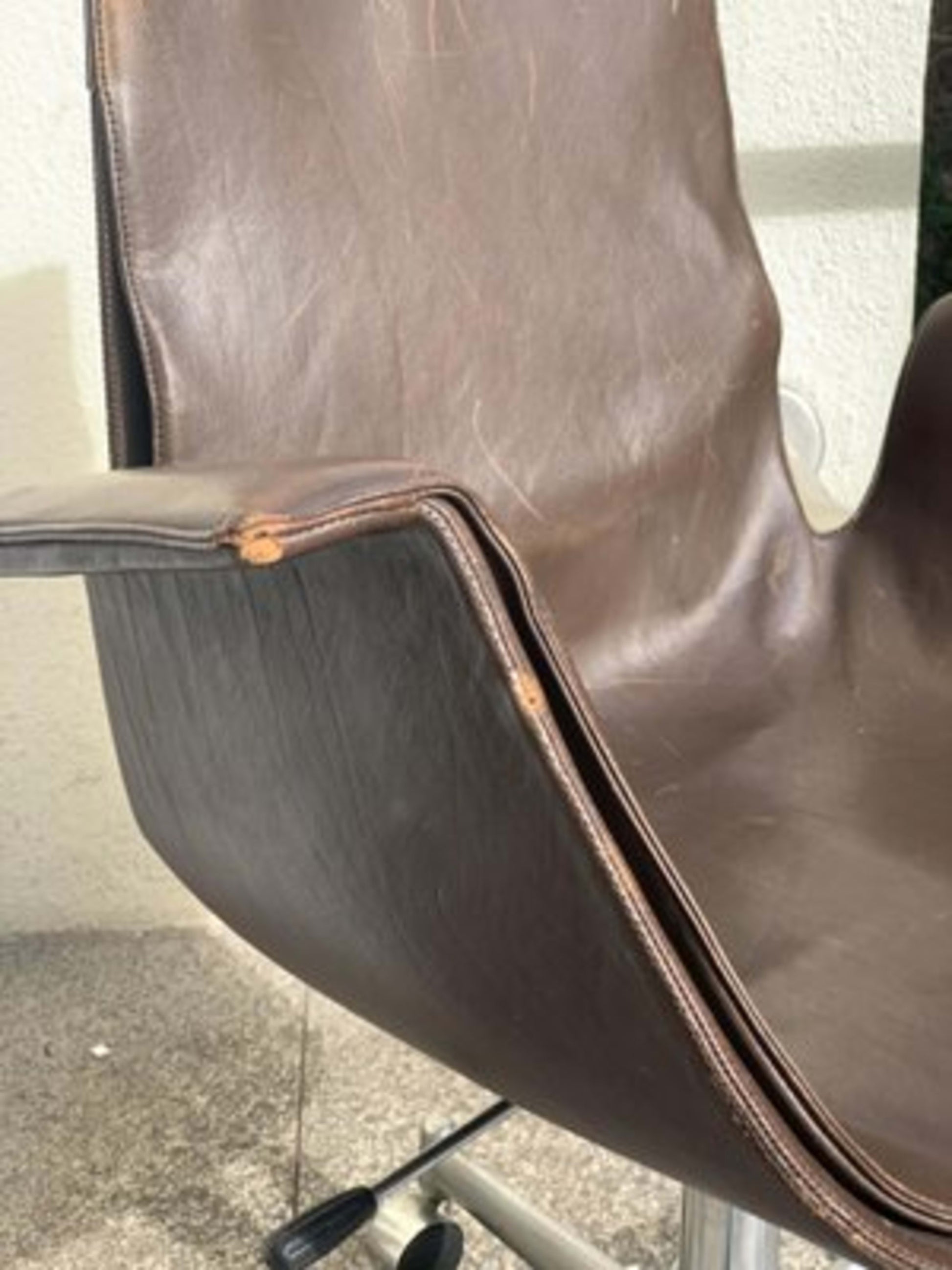 Vintage Stuhl Tulip FK 6727 von Preben Fabricius und Jørgen Kastholm für Kill International Braun, Silber