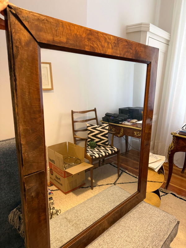Mirror with burr wood frame in Art Deco style