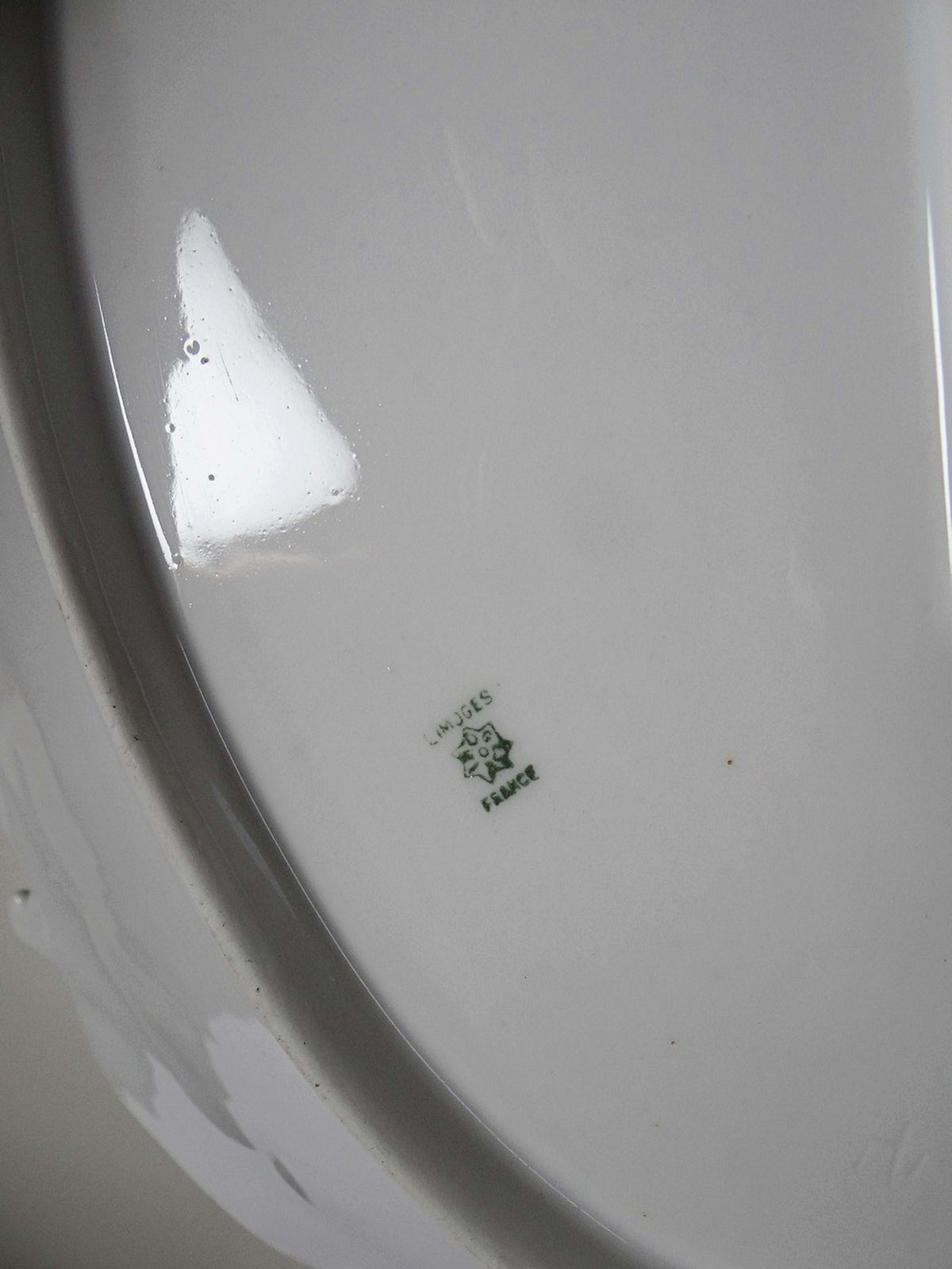 Vintage Servierplatte Limoges Porzellan Rokoko-Relief oval