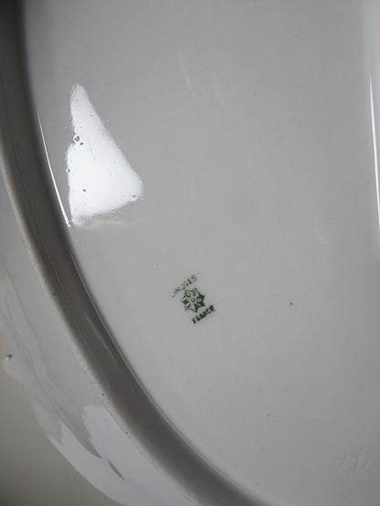 Vintage Servierplatte Limoges Porzellan Rokoko-Relief oval