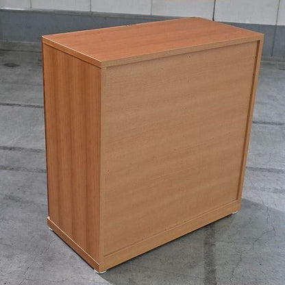 Vintage Schrank Kirschholz mit Glastüren, Stauraum und Regalböden, gebraucht