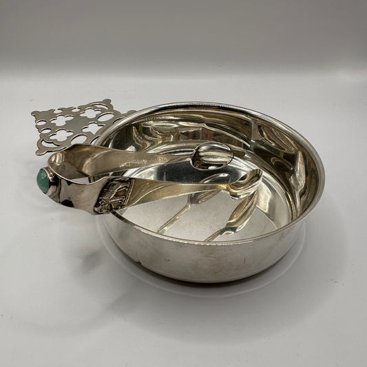 Vintage Set von 3 Cartier Schale, Untersetzer und Elefanten-Löffelzange von Cartier