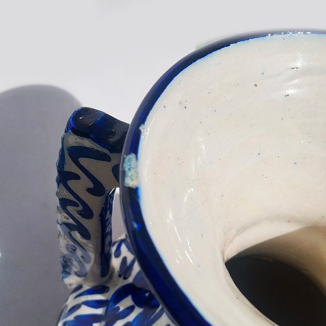 Vintage Vase Matisse Blue White Pink Floral Motifs