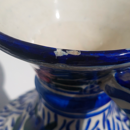 Vintage Vase Matisse Blue White Pink Floral Motifs