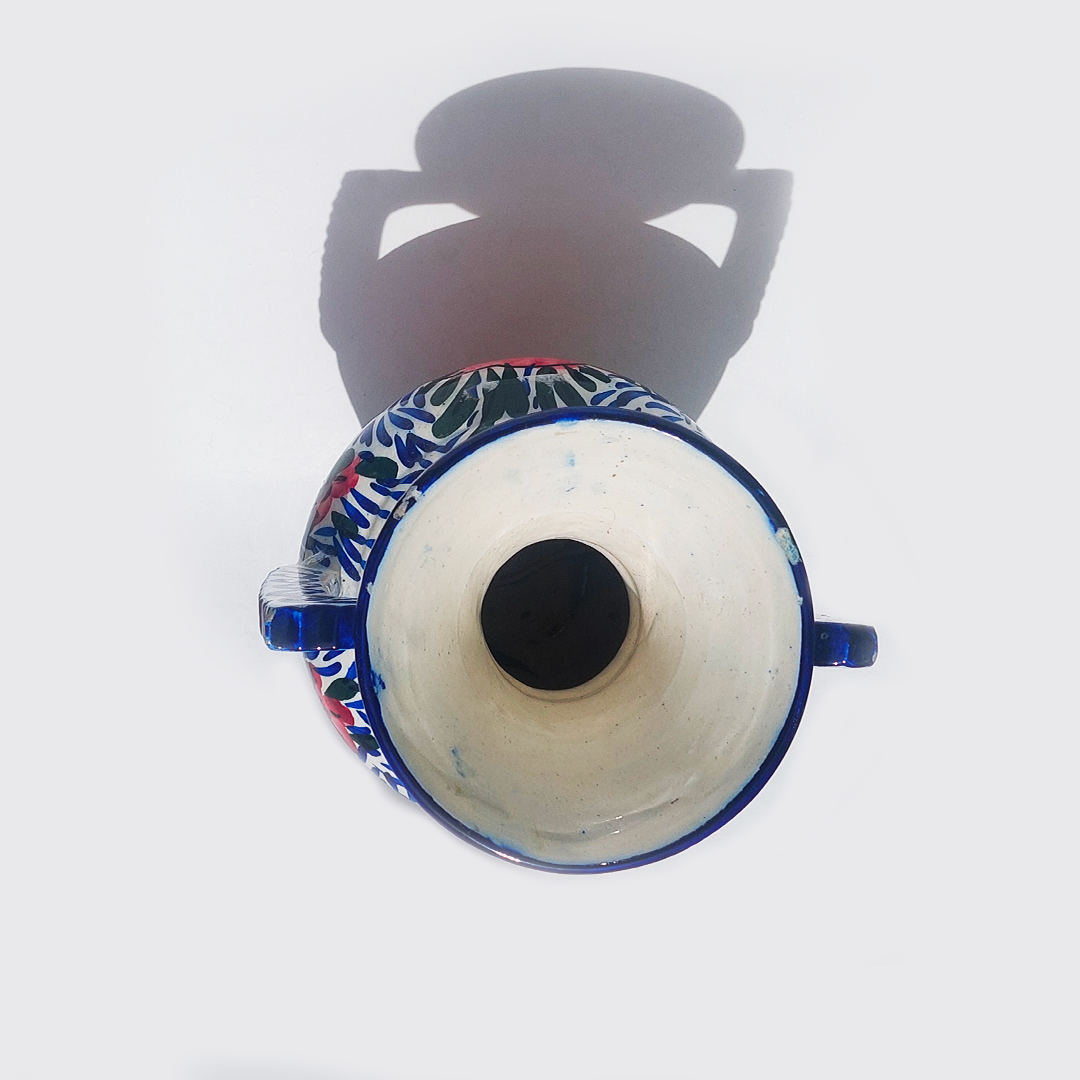 Vintage Vase Matisse Blue White Pink Floral Motifs