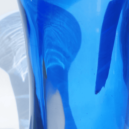 Vintage Vase Tam Tam Blau Gelb Weiß
