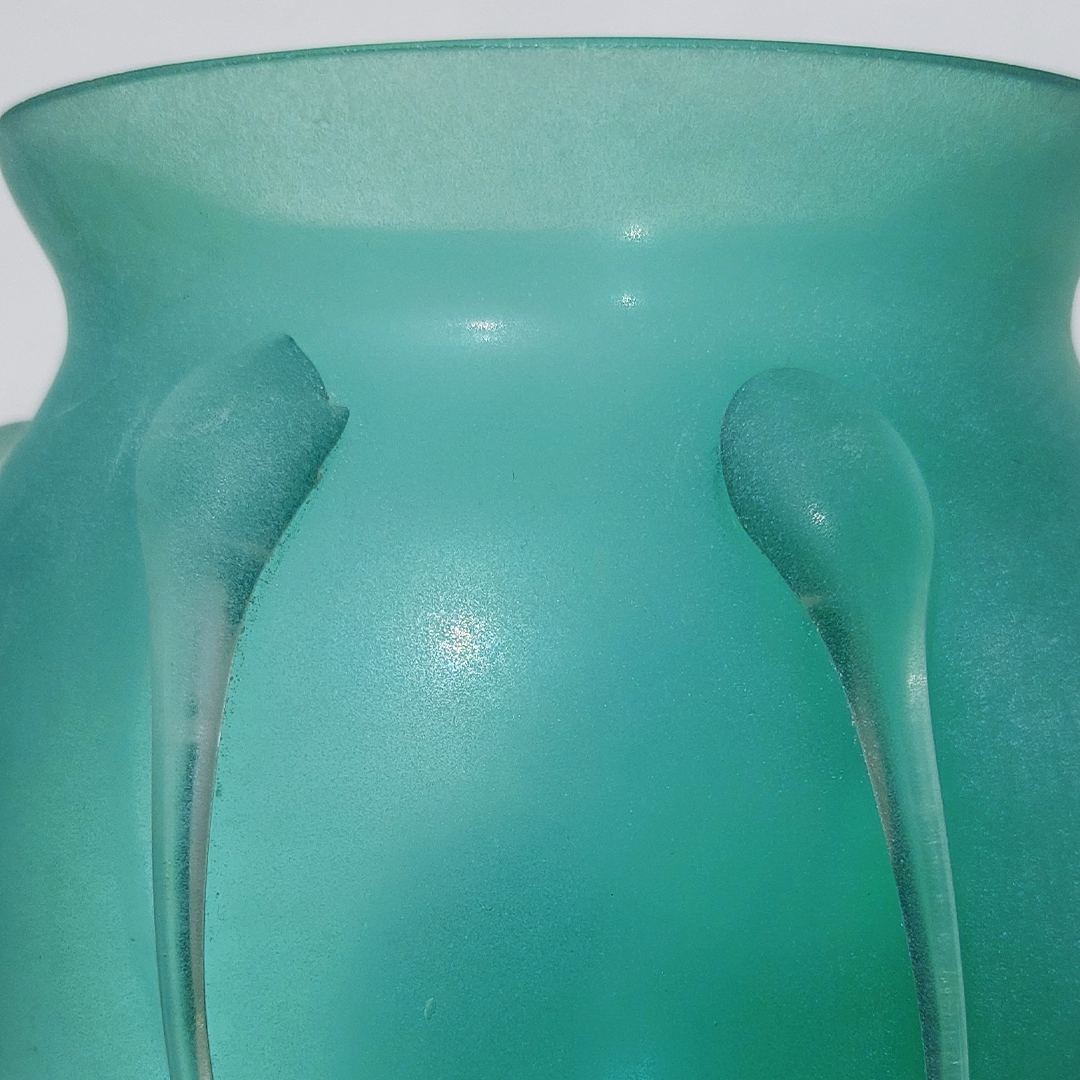 Vintage Vase Pâte de Verre Türkis