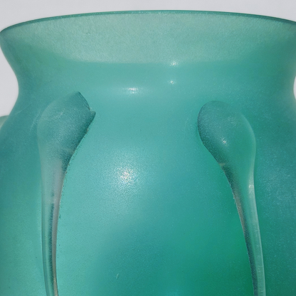 Vintage Vase Pâte de Verre Türkis