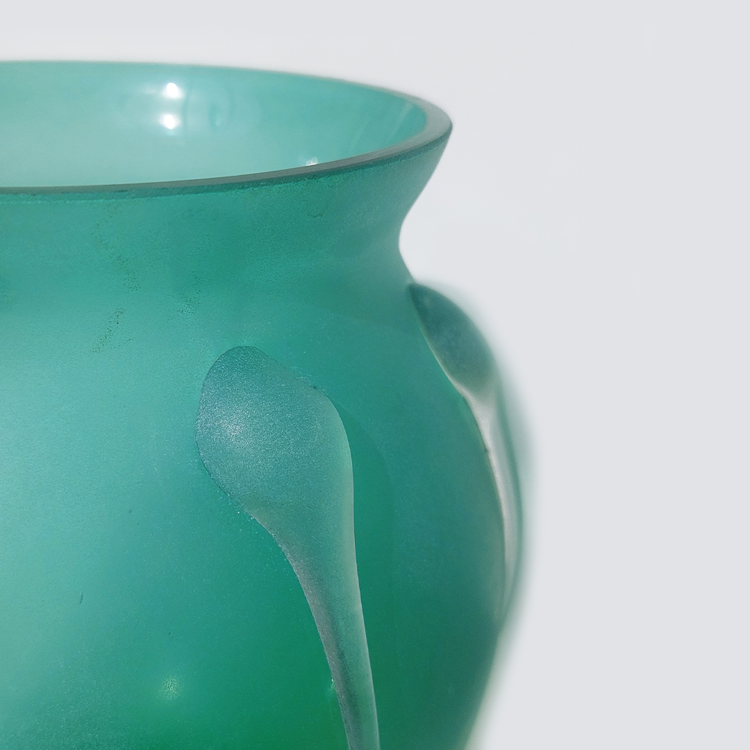 Vintage Vase Pâte de Verre Türkis