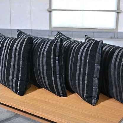 Vintage Kissen Set von 4, gestreift, rechteckig, für Sofa, Bett, Stuhl, gebraucht