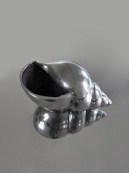 Vintage Skulptur Muschel Messing groß