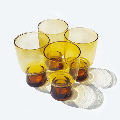 Vintage Glass Seventies Amber Glass