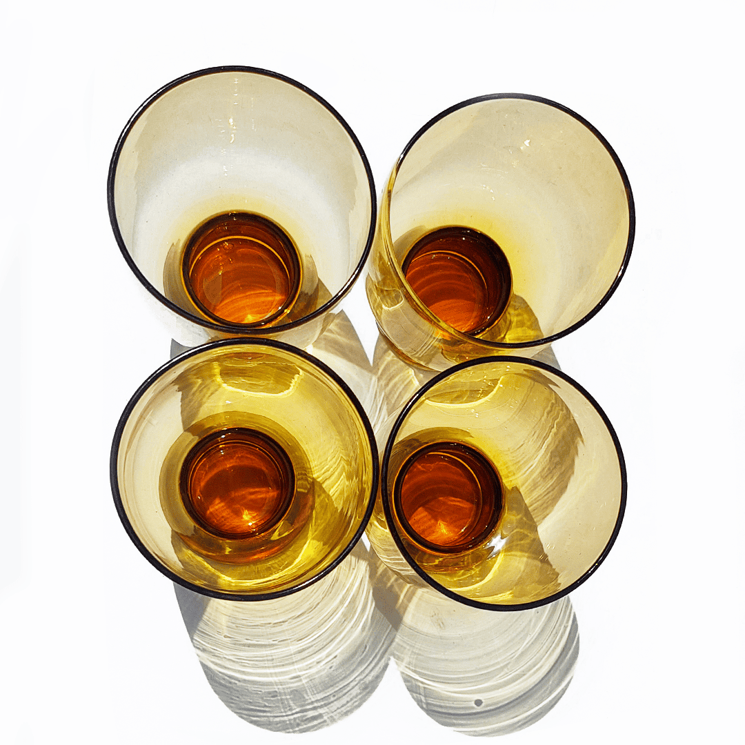 Vintage Glass Seventies Amber Glass