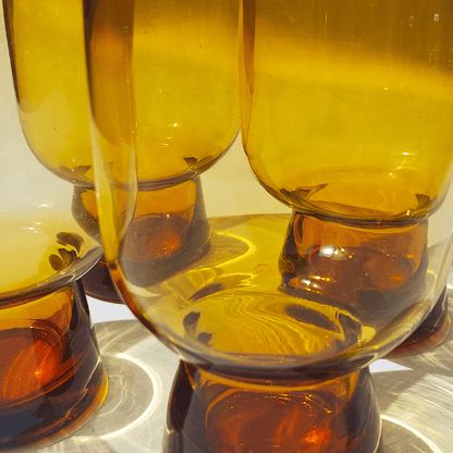 Vintage Glass Seventies Amber Glass