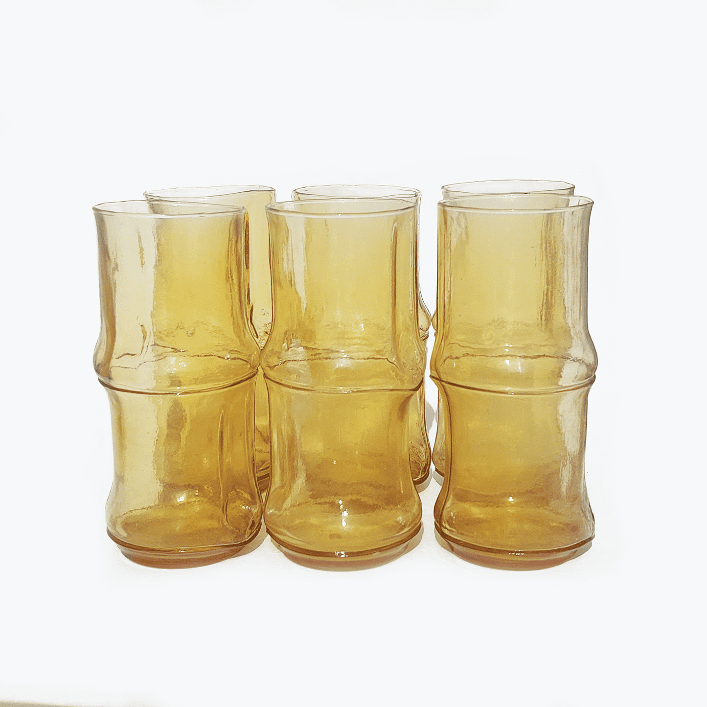 Vintage glass bamboo orange ambré