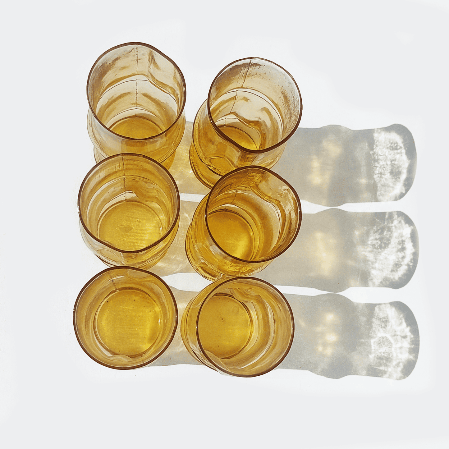 Vintage glass bamboo orange ambré