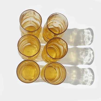 Vintage glass bamboo orange ambré