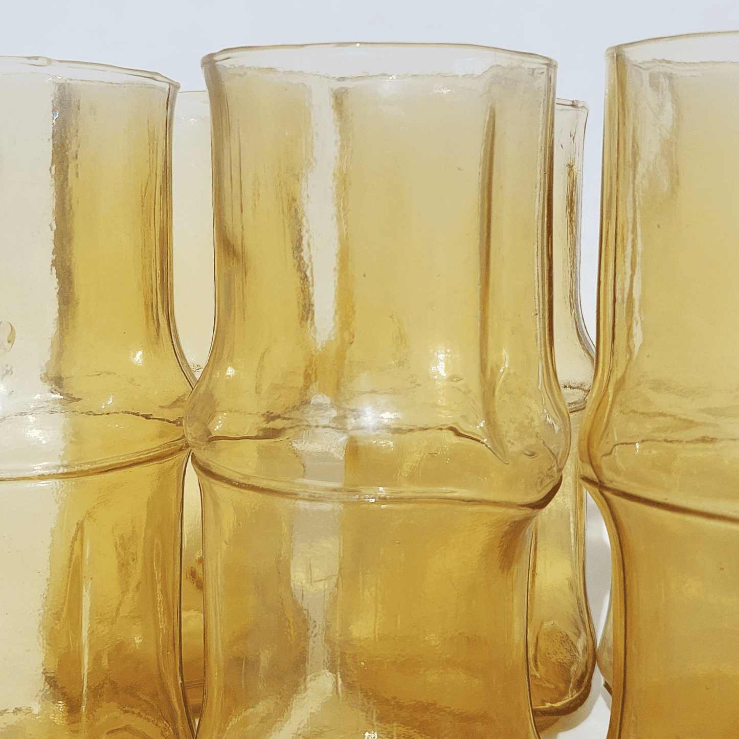 Vintage glass bamboo orange ambré