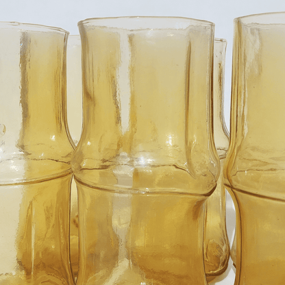 Vintage glass bamboo orange ambré