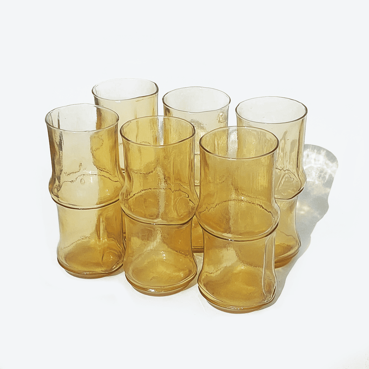 Vintage glass bamboo orange ambré