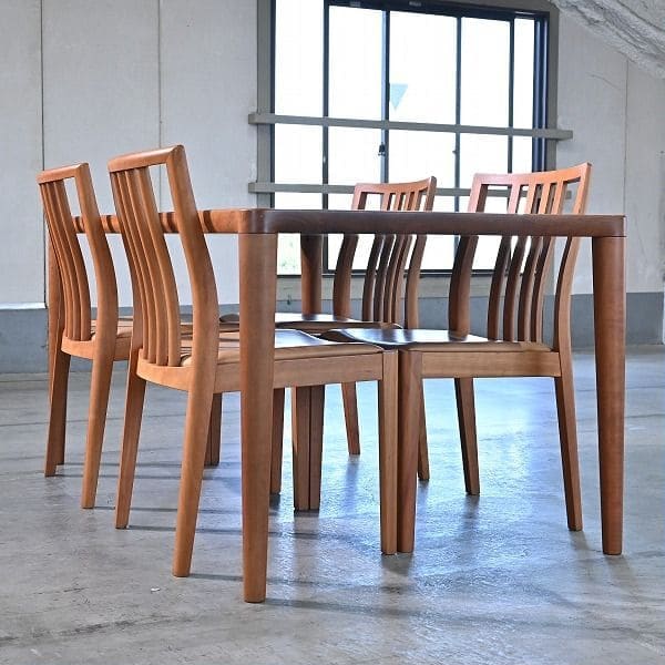 Vintage Esszimmer Set EMINENT STRIPE von KAGURA, Tisch und 4 Stuhl