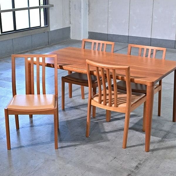 Vintage Esszimmer Set EMINENT STRIPE von KAGURA, Tisch und 4 Stuhl