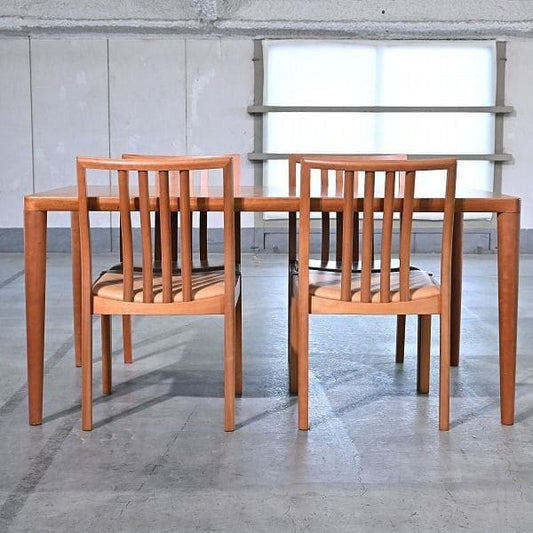 Vintage Esszimmer Set EMINENT STRIPE von KAGURA, Tisch und 4 Stuhl