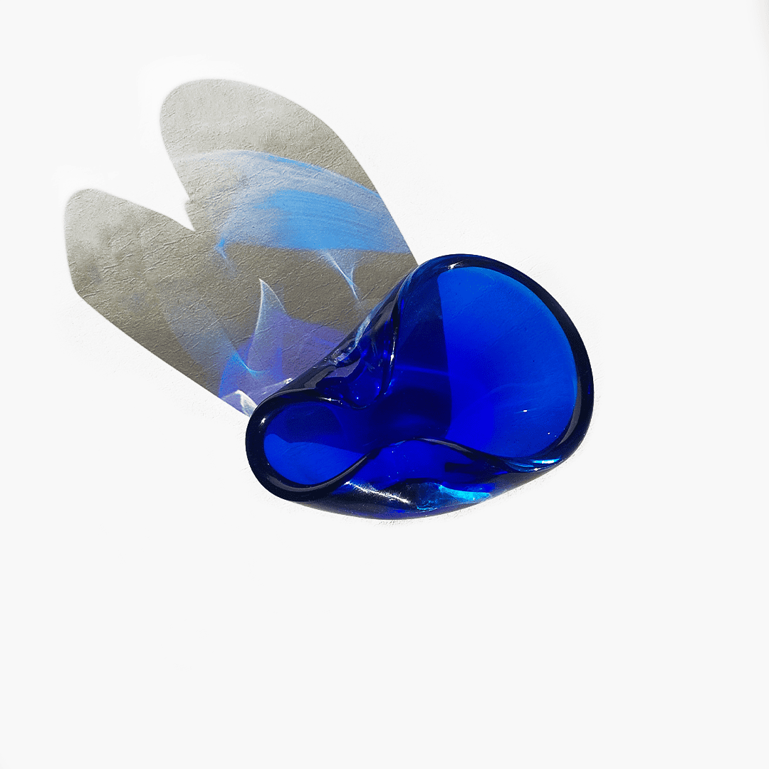 Vintage Ashtray Murano Glass Navy Blue