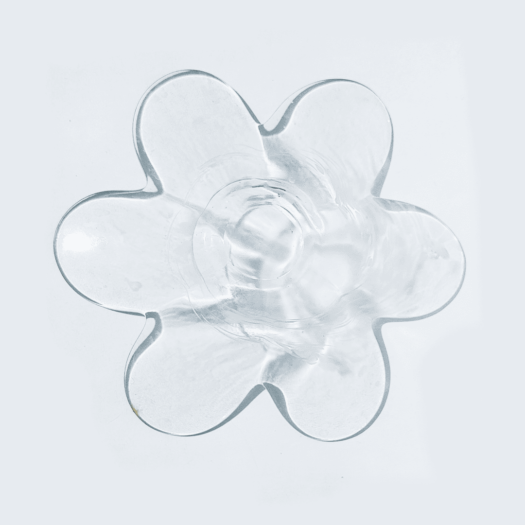 Vintage bowl Fleur transparent and white