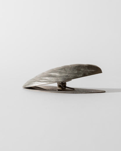 Vintage Papierklammer Muschelform aus Silber, um 1900
