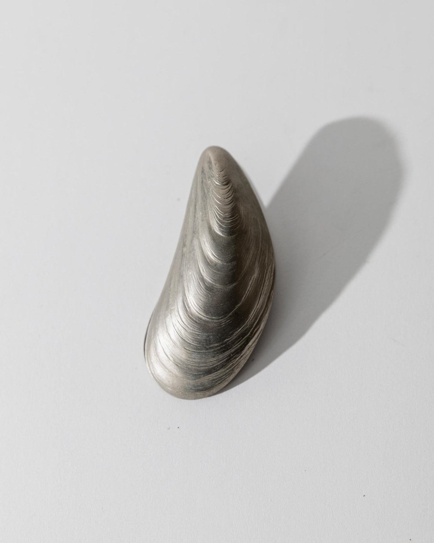 Vintage Papierklammer Muschelform aus Silber, um 1900