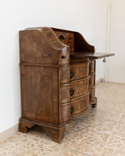 Vintage Sekretär Venezianisch aus Nussbaumholz, ca. 1900